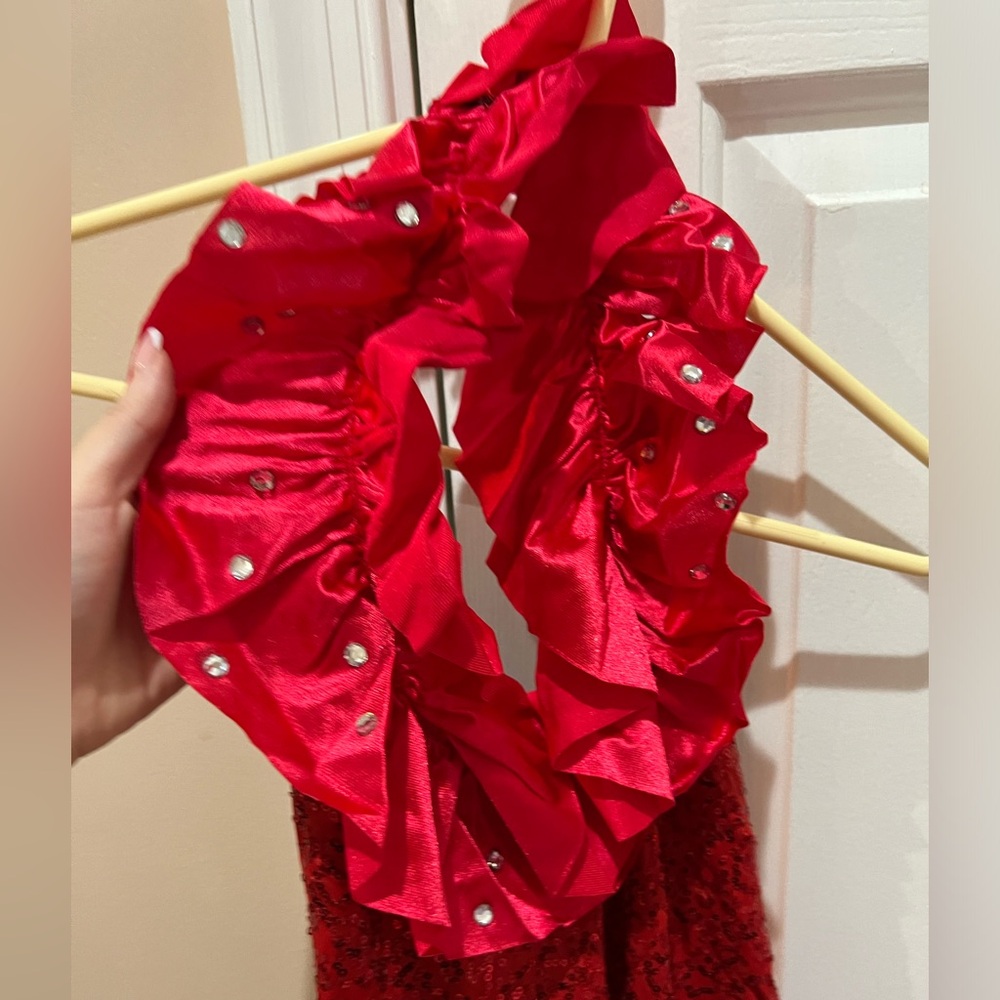 Red dance unitard costume